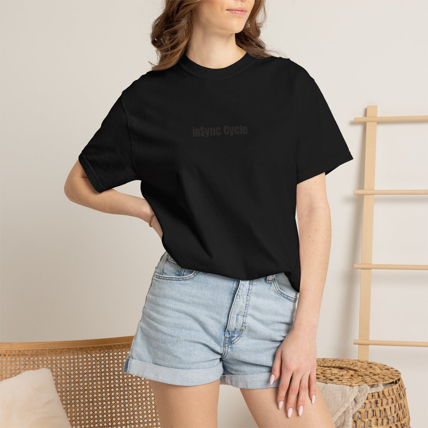 Cycle Collage Graphic Tee — 'inSync Cycle' Retro Cassette Back-Print T-Shirt