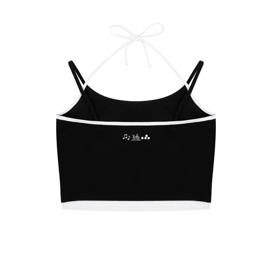 Contrast Binding Halter Tank Top