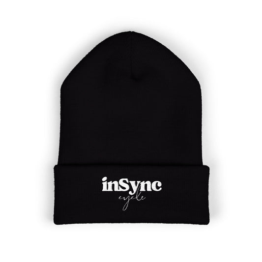 Classic Cuffed Beanie — Embroidered "inSync" Logo Winter Knit Hat
