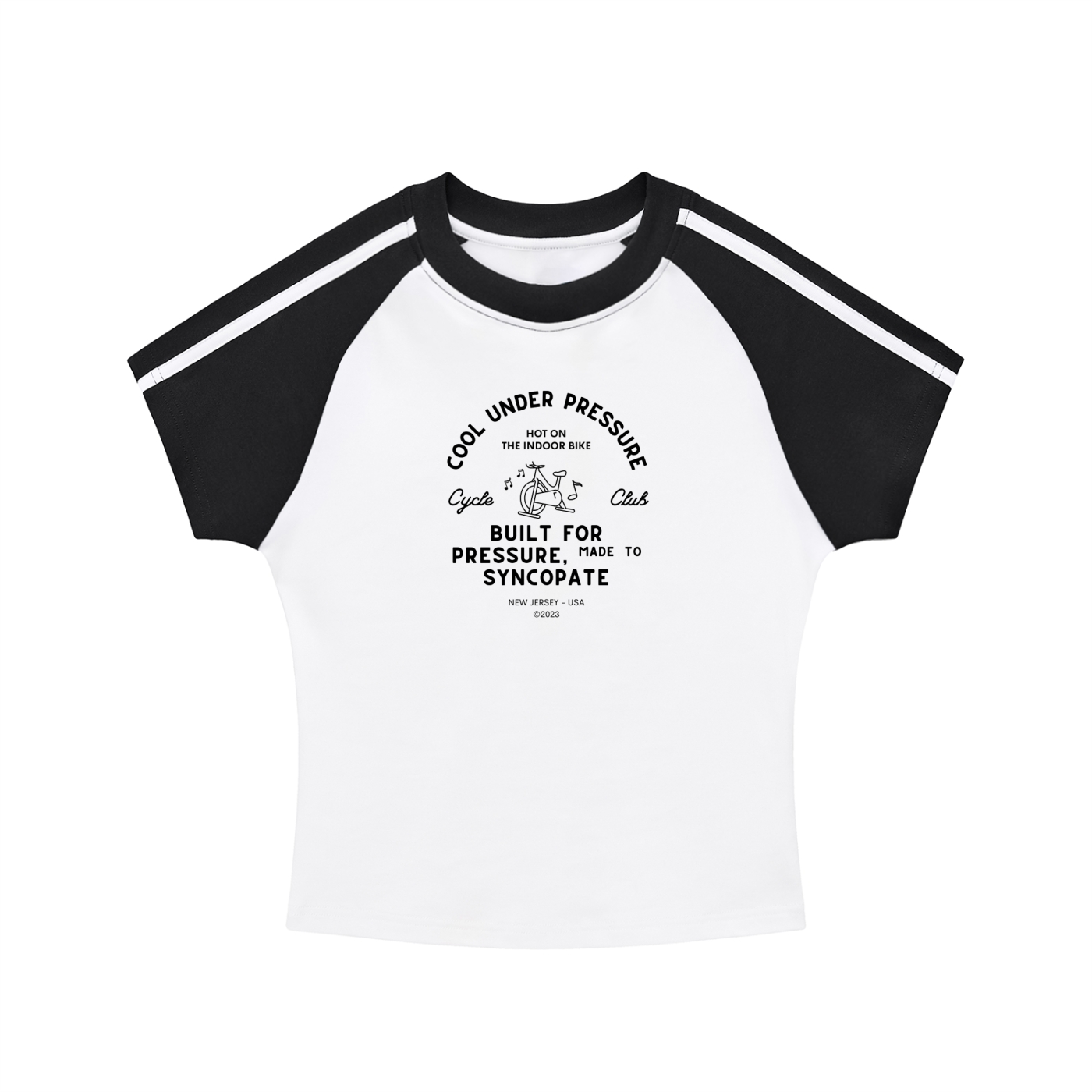 Contrast Stripes Bodycon Raglan  Sleeve T-Shirt