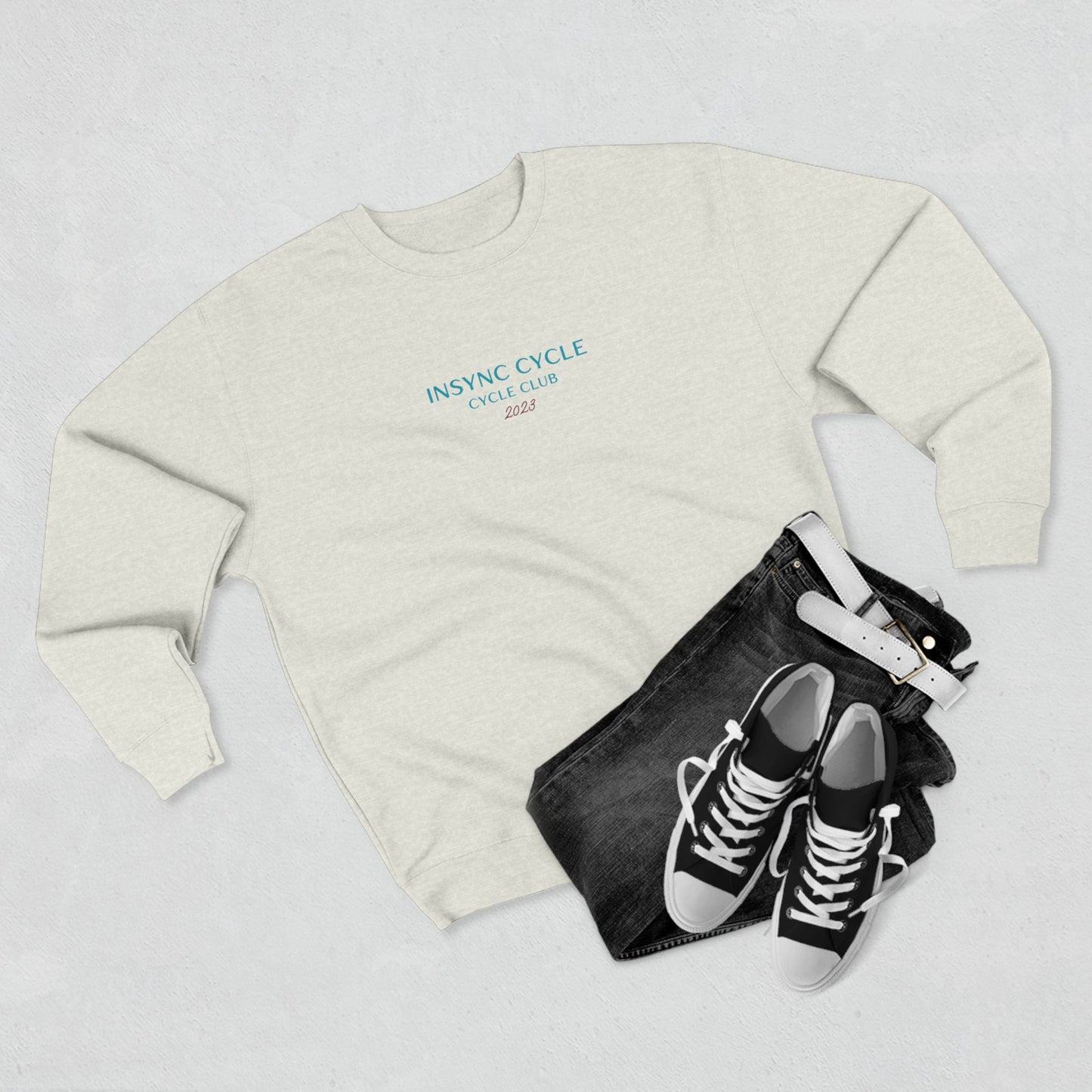 New Jersey Cycle Club Crewneck Sweatshirt — "Life's Better" Bicycle Graphic