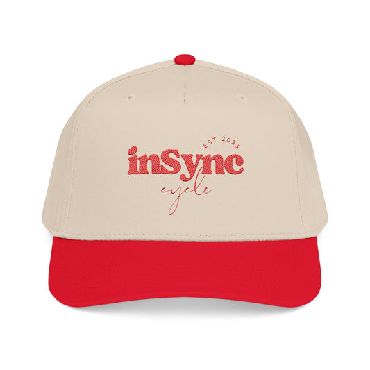 inSync Cycle Baseball Cap — Vintage Red Script Hat