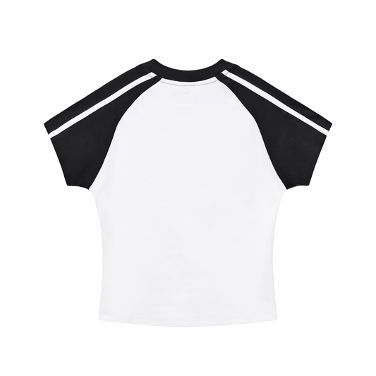 Contrast Stripes Bodycon Raglan  Sleeve T-Shirt
