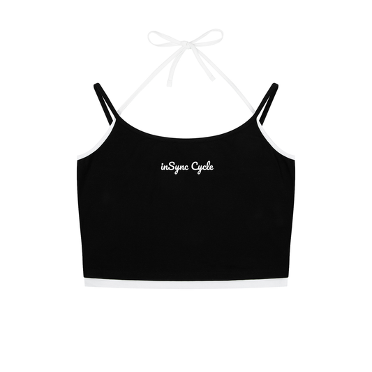 Contrast Binding Halter Tank Top